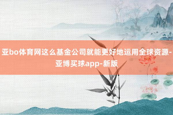 亚bo体育网这么基金公司就能更好地运用全球资源-亚博买球app-新版