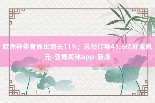 欧洲杯体育同比增长11%；总预订额41.6亿好意思元-亚博买球app-新版