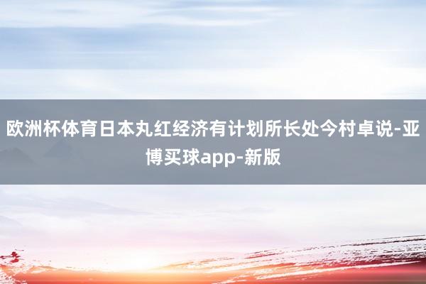 欧洲杯体育日本丸红经济有计划所长处今村卓说-亚博买球app-新版