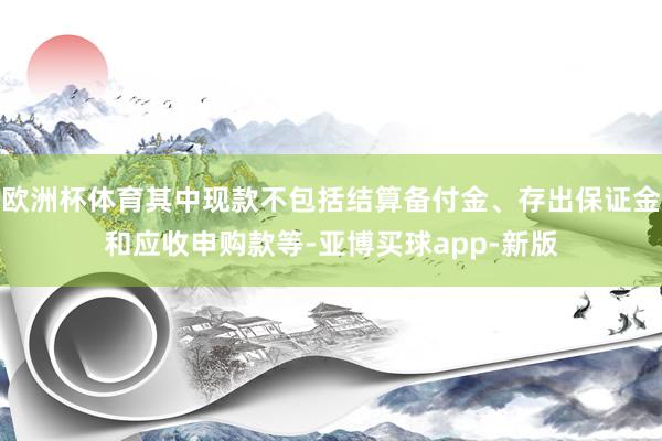 欧洲杯体育其中现款不包括结算备付金、存出保证金和应收申购款等-亚博买球app-新版