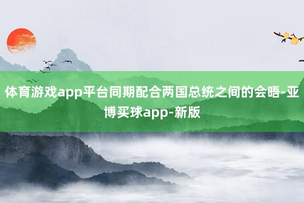 体育游戏app平台同期配合两国总统之间的会晤-亚博买球app-新版