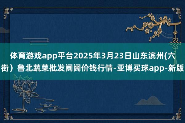 体育游戏app平台2025年3月23日山东滨州(六街）鲁北蔬菜批发阛阓价钱行情-亚博买球app-新版