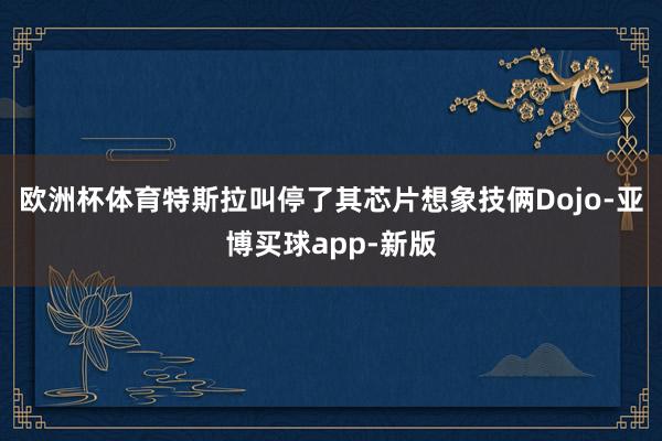 欧洲杯体育特斯拉叫停了其芯片想象技俩Dojo-亚博买球app-新版