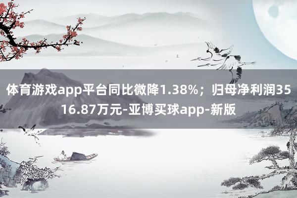 体育游戏app平台同比微降1.38%；归母净利润3516.87万元-亚博买球app-新版