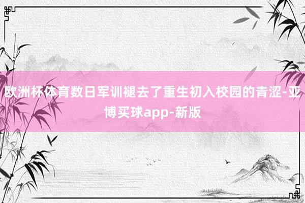 欧洲杯体育数日军训褪去了重生初入校园的青涩-亚博买球app-新版