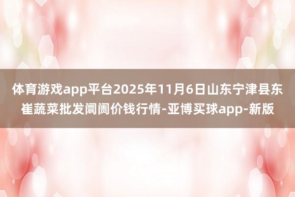 体育游戏app平台2025年11月6日山东宁津县东崔蔬菜批发阛阓价钱行情-亚博买球app-新版