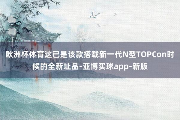 欧洲杯体育这已是该款搭载新一代N型TOPCon时候的全新址品-亚博买球app-新版