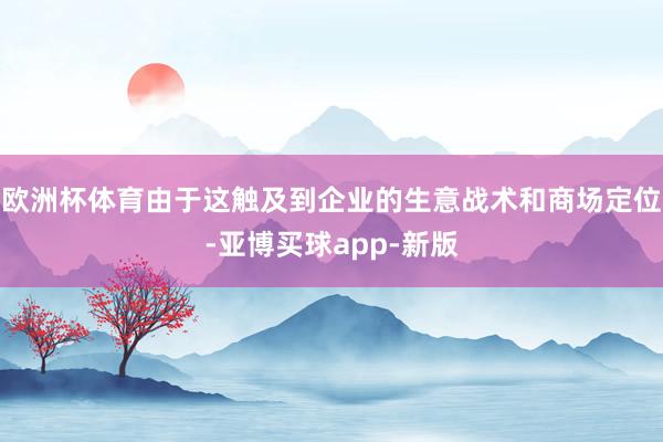 欧洲杯体育由于这触及到企业的生意战术和商场定位-亚博买球app-新版